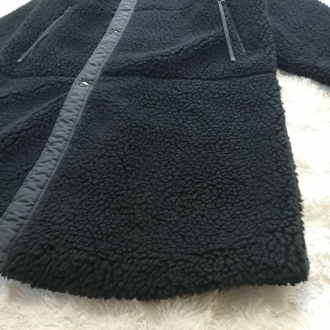 【HYKE】FAUX SHEARLING COAT ノーカラー ボアロングコート