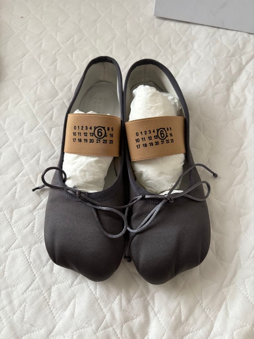 【タイムセール】MM6 MaisonMargiela サテン バレエシューズ