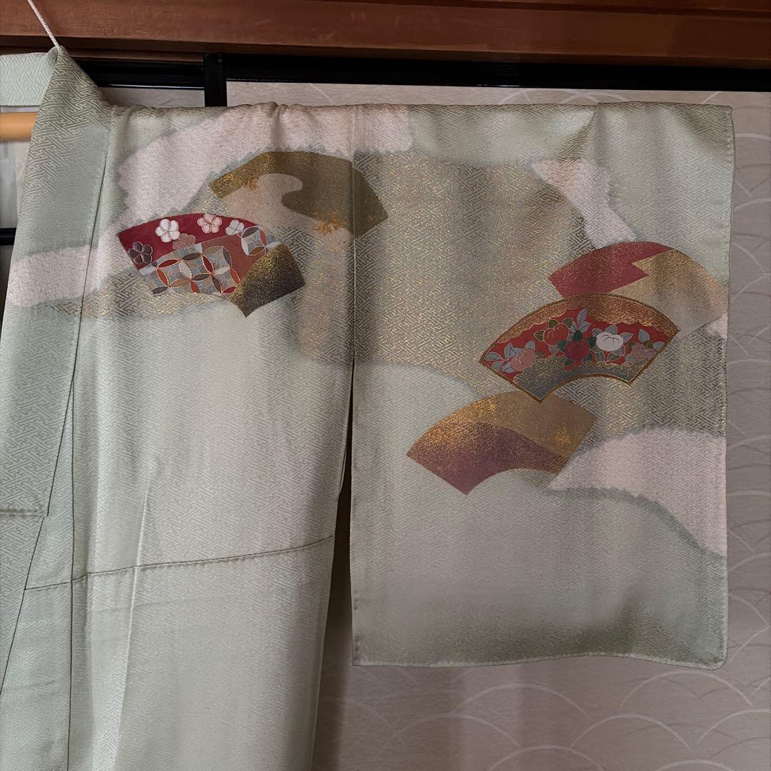 値下げ中　未使用　松井青々　若草色の訪問着