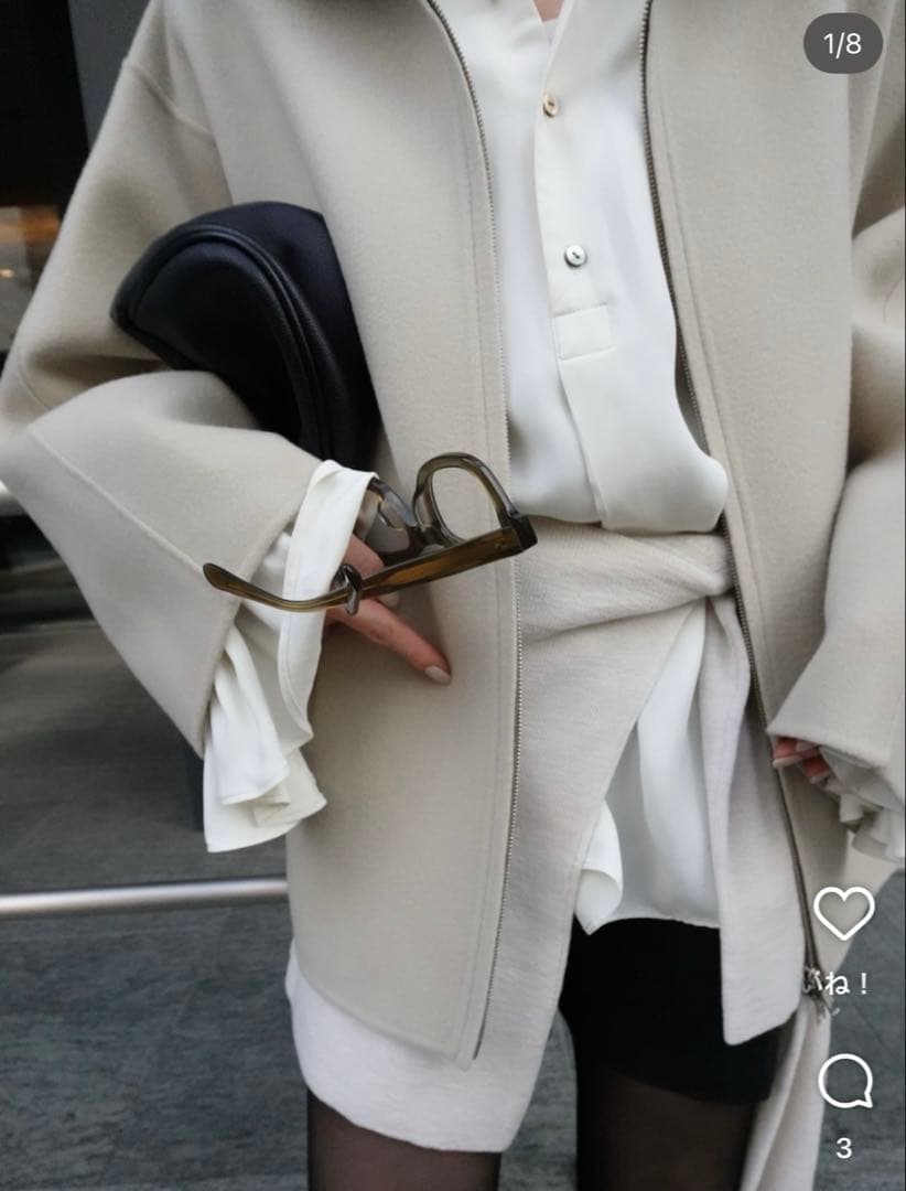 etre tokyo エトレトウキョウ　メルトンスタンドネックリバーブルゾン　S