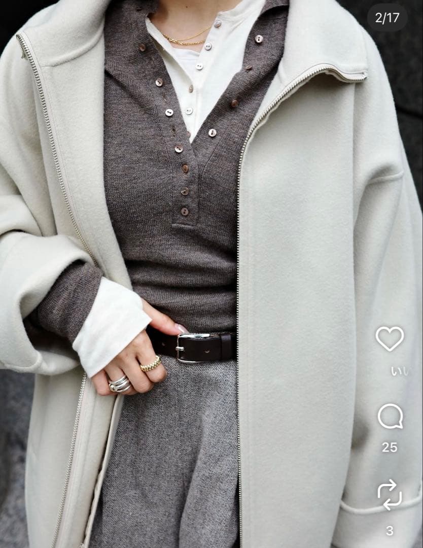 etre tokyo エトレトウキョウ　メルトンスタンドネックリバーブルゾン　S