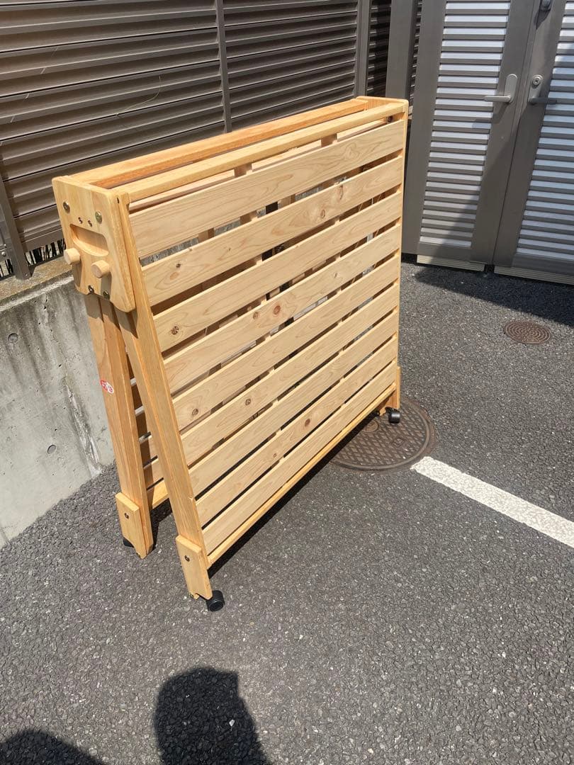 【引取限定】中居木工　折りたたみ式スノコベッド　シングル　ヒノキ　葛飾区