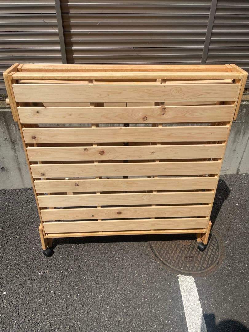 【引取限定】中居木工　折りたたみ式スノコベッド　シングル　ヒノキ　葛飾区