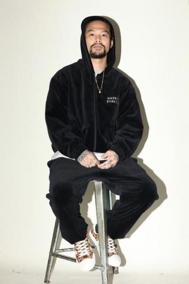 新品未使用！21FW ワコマリア ベロア セットアップ 黒 S ギルティパーティ