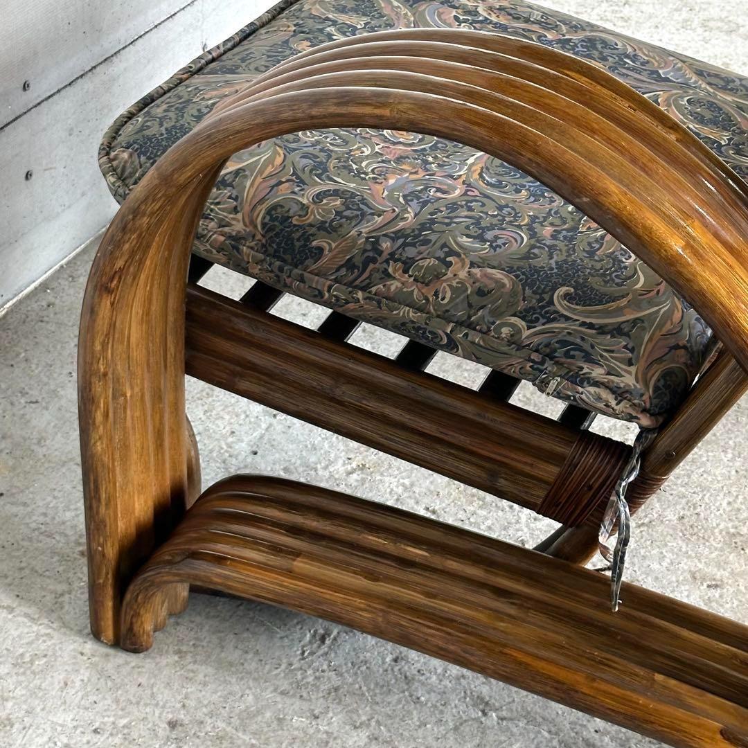 ꧁オールドラタン꧂カフェ風✦レトロラタン大型アームチェア　1人掛けソファー