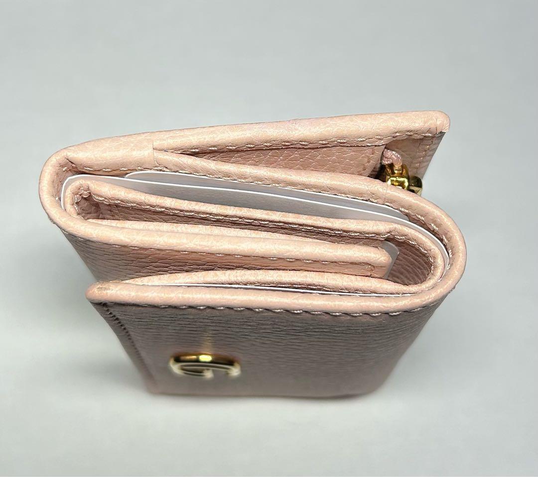 【新品未使用美品】GUCCI ピンクレザー三つ折り財布 袋付き