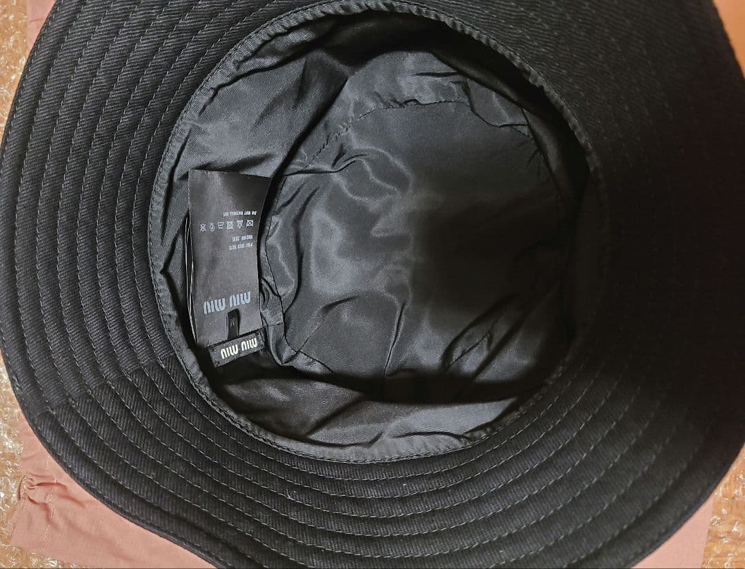 レシート有　miu miu　バケットハット　バケハ　黒