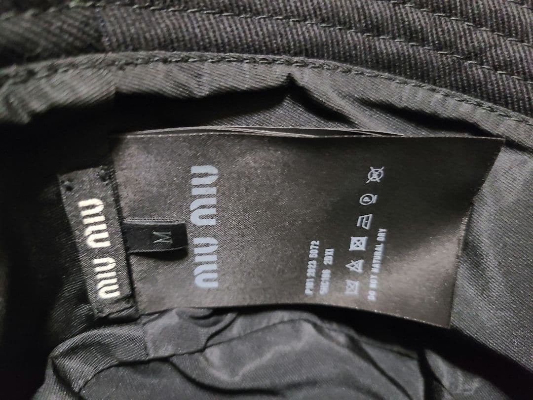 レシート有　miu miu　バケットハット　バケハ　黒