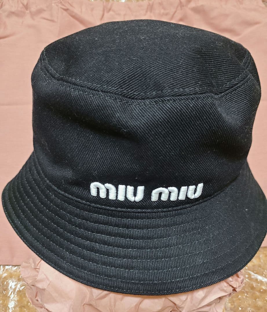 レシート有　miu miu　バケットハット　バケハ　黒