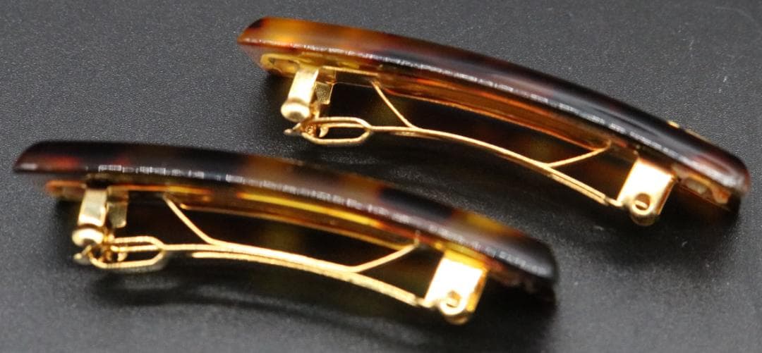 〇 FENDI フェンディ べっこう柄 ヘアピン バレッタ 髪留め 2個セット