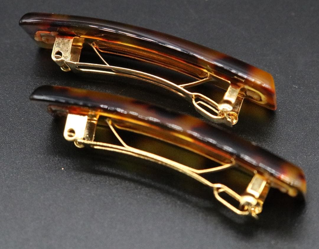 〇 FENDI フェンディ べっこう柄 ヘアピン バレッタ 髪留め 2個セット