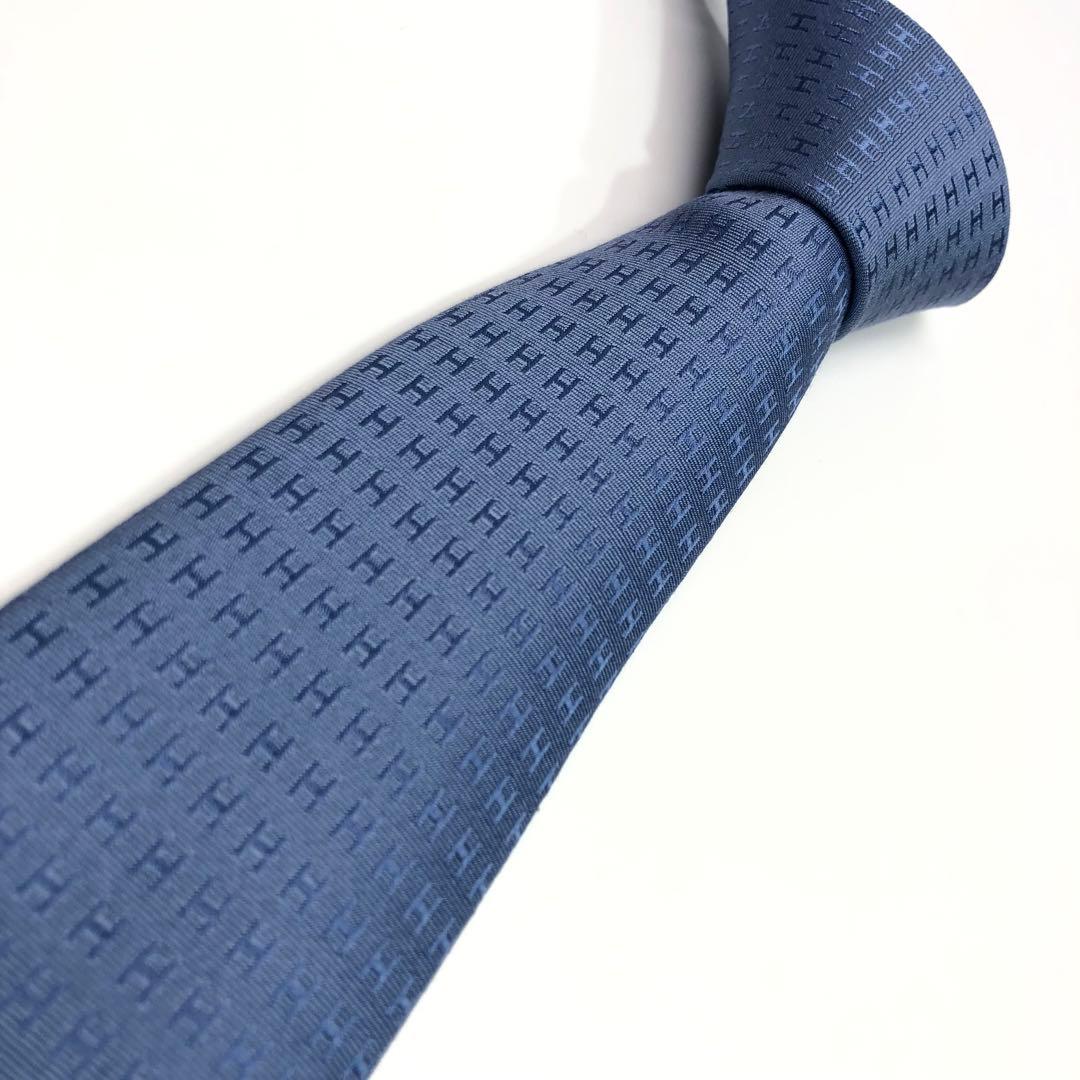 【☆☆☆☆様】未使用級✨エルメス ファソネ H織りタイ 8CM BLEU JEA
