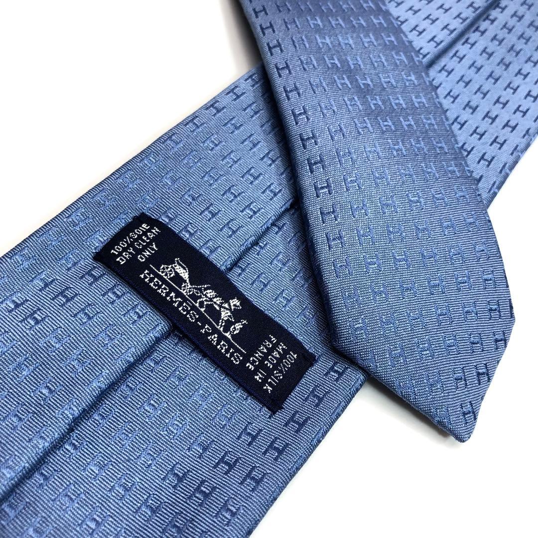【☆☆☆☆様】未使用級✨エルメス ファソネ H織りタイ 8CM BLEU JEA