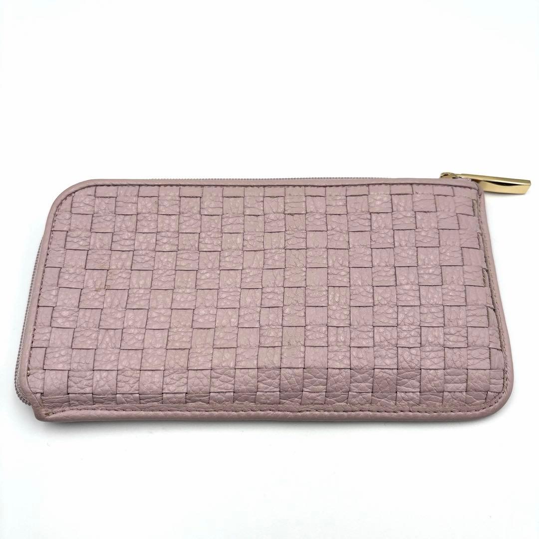 【美品】ATAO アタオ リモ メッシュ 長財布 L字 ファスナー 編み込み