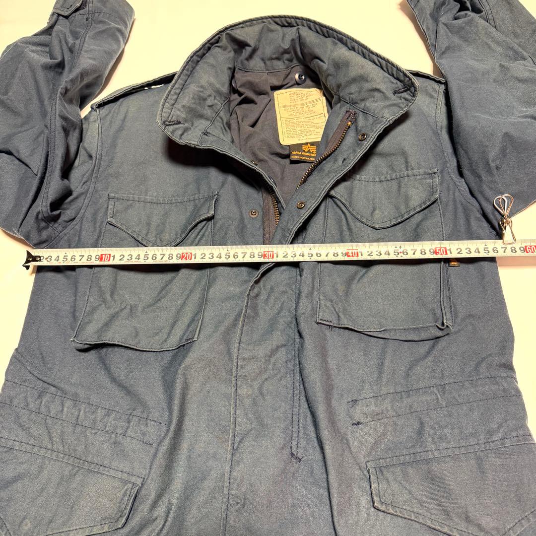 90s L相当 アルファ　Alpha アルファ 紺系　M-65 USA製 フィー