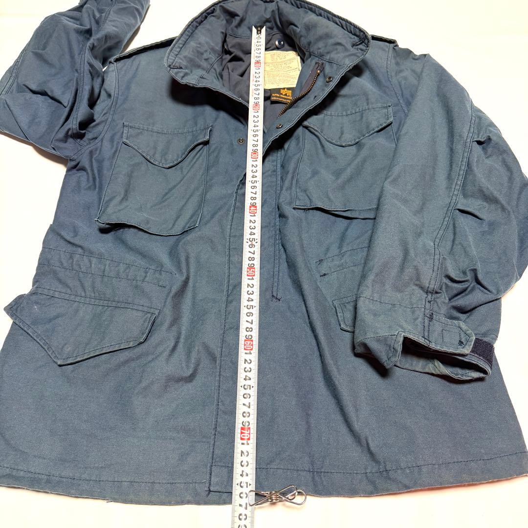 90s L相当 アルファ　Alpha アルファ 紺系　M-65 USA製 フィー