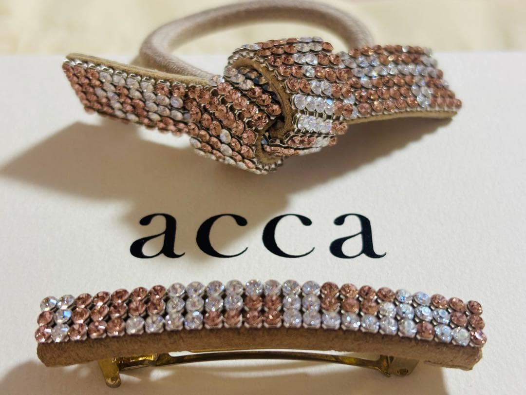 【美品/2個組/ ゴム 交換】アッカacca ブリジット　バレッタ　ドレスポニー