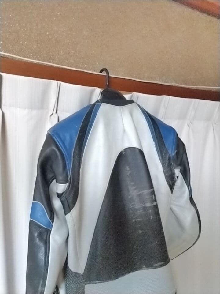 KUSHITANI レザー バイクツナギ LL 黒/青