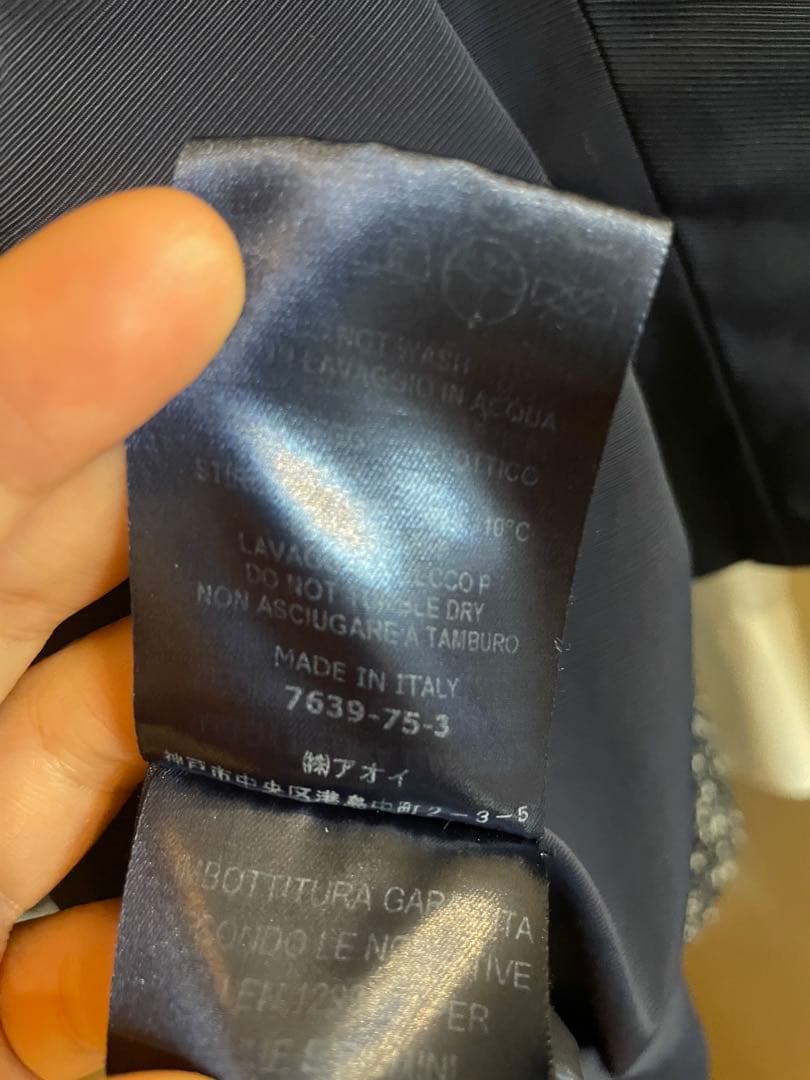 【お値下げしました】HERNO ヘルノ ノーカラーコート 七分袖 紺