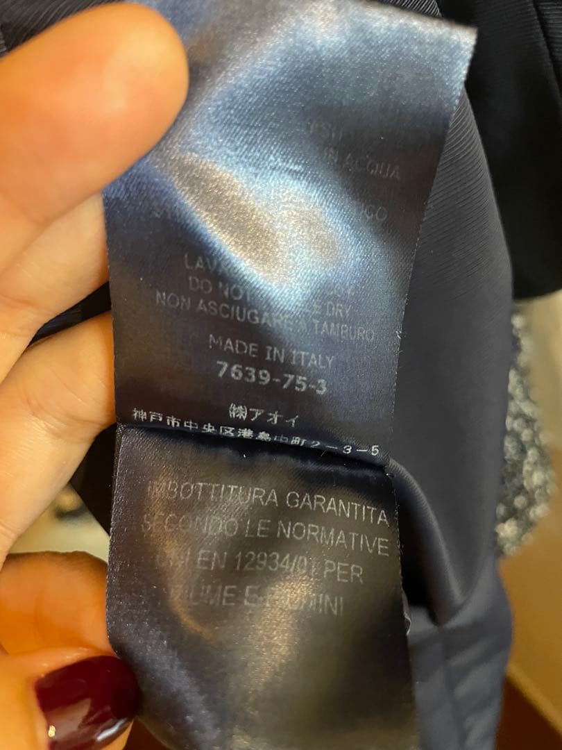 【お値下げしました】HERNO ヘルノ ノーカラーコート 七分袖 紺