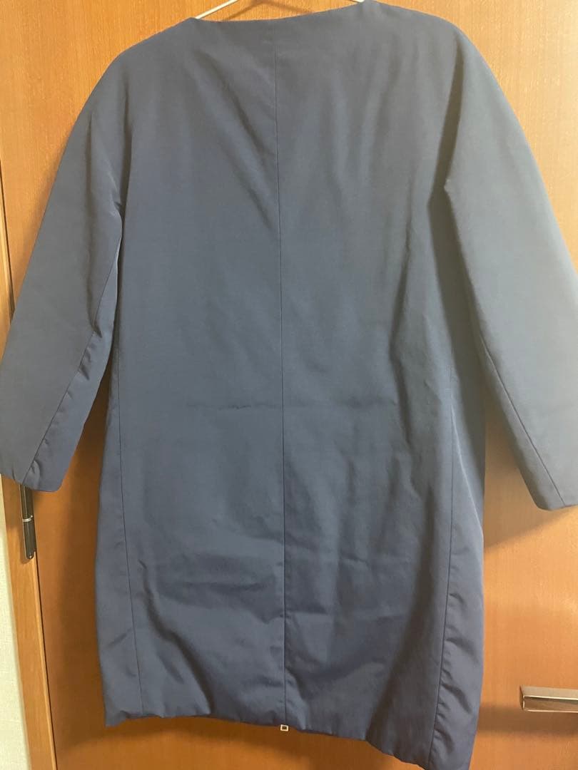 【お値下げしました】HERNO ヘルノ ノーカラーコート 七分袖 紺