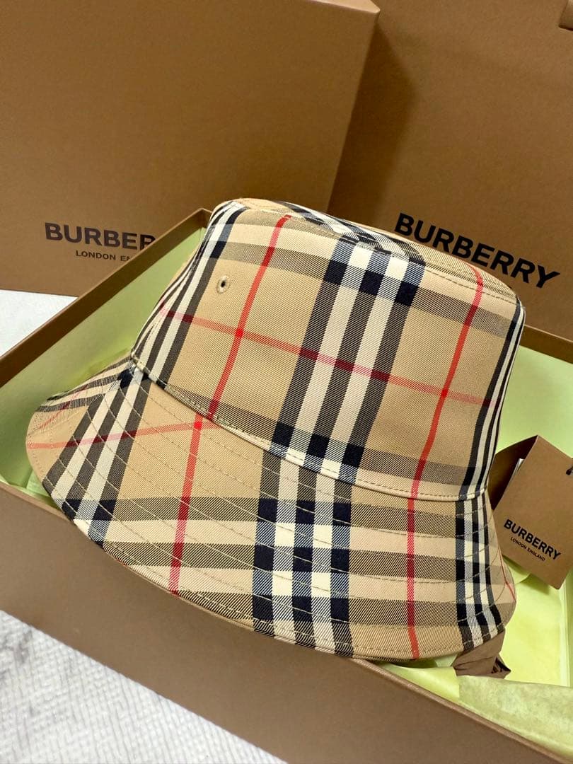 【超美品】Burberry 定番 チェック柄 M バケットハット