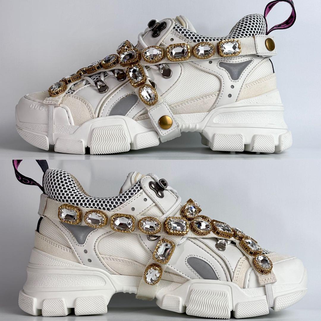 【極美品】 GUCCIグッチ フラッシュトレック スニーカー ビジュー装飾 23