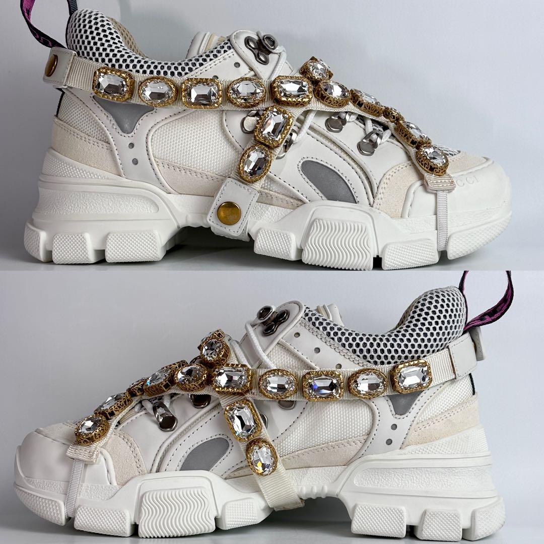 【極美品】 GUCCIグッチ フラッシュトレック スニーカー ビジュー装飾 23