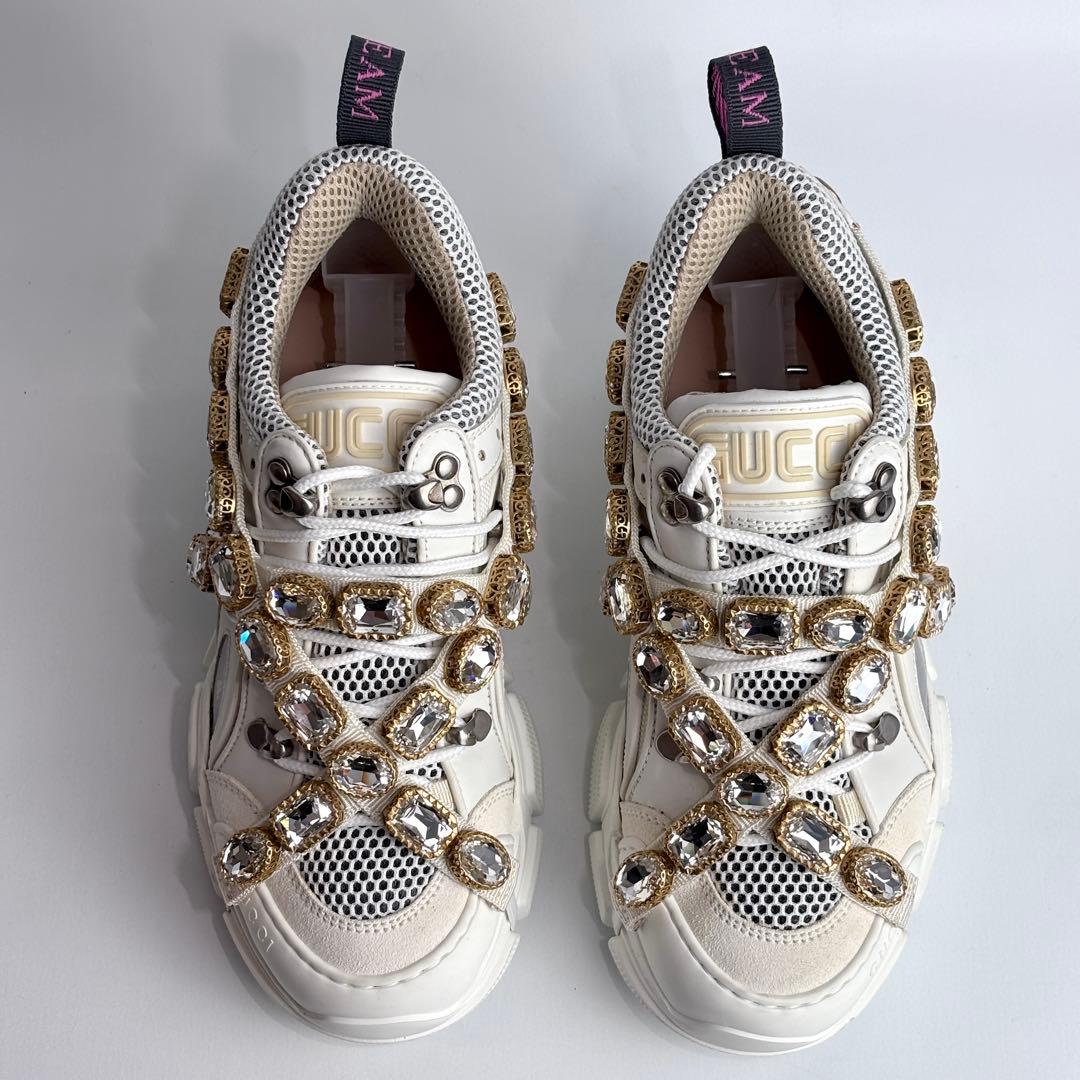 【極美品】 GUCCIグッチ フラッシュトレック スニーカー ビジュー装飾 23