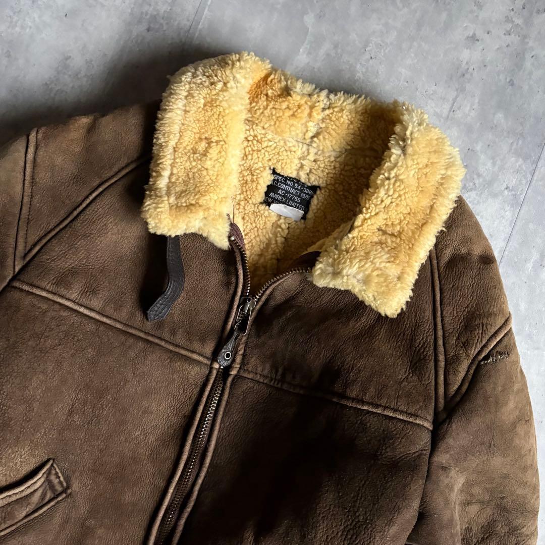 【90s avirex】B-6 フライトジャケット　usa製　本革　短丈　B-3