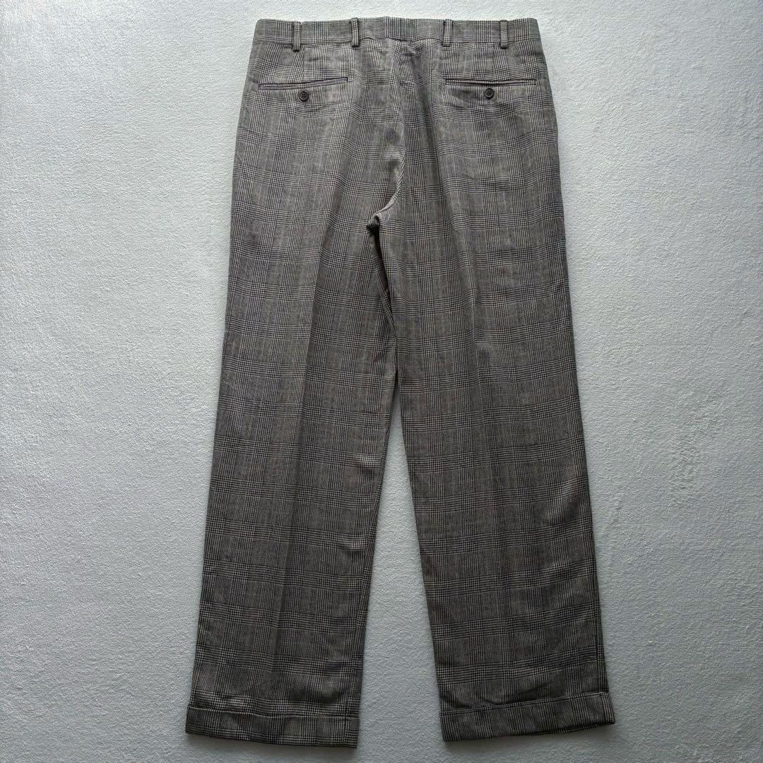 Brooks Brothers グレンチェック ツータックスラックス W34