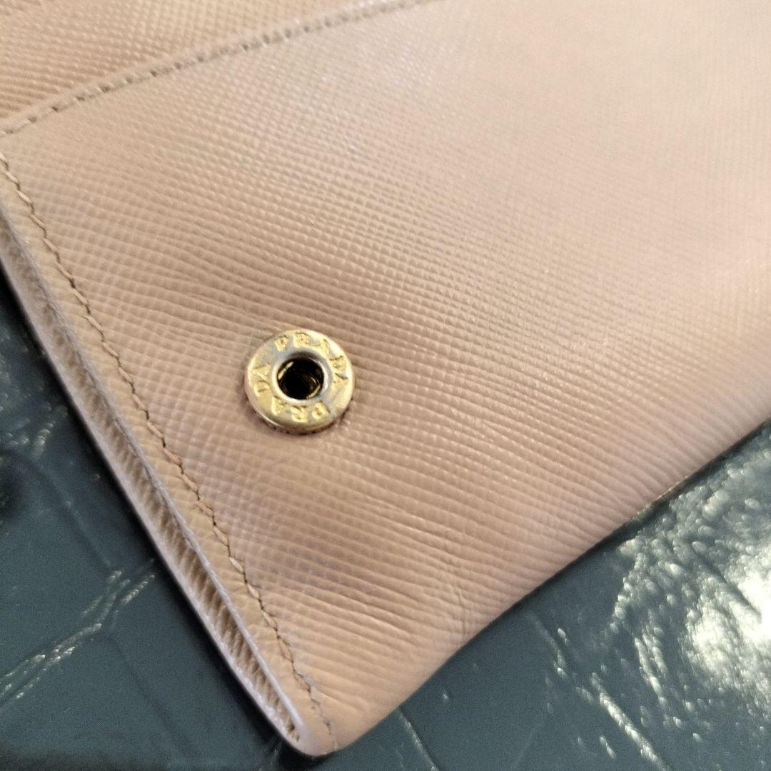 PRADA サフィアーノ リボン財布 ベージュ