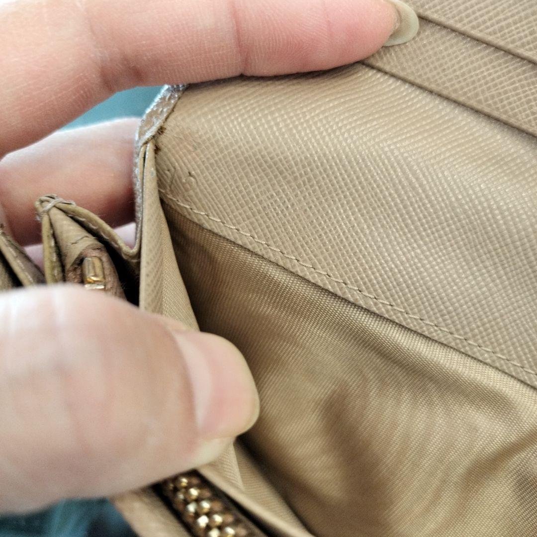 PRADA サフィアーノ リボン財布 ベージュ