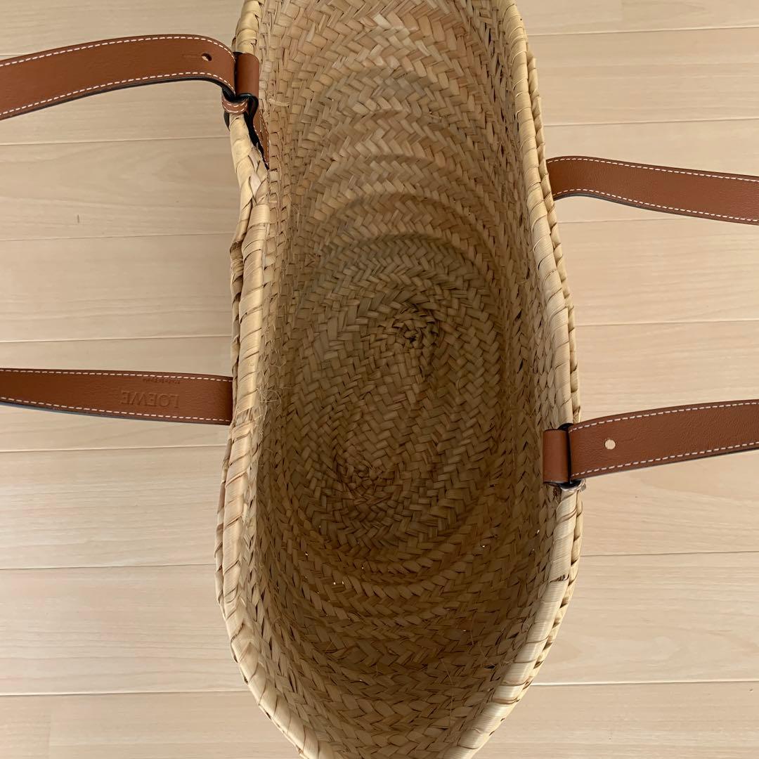 LOEWE かごバッグ ナチュラル オレンジ ラージ