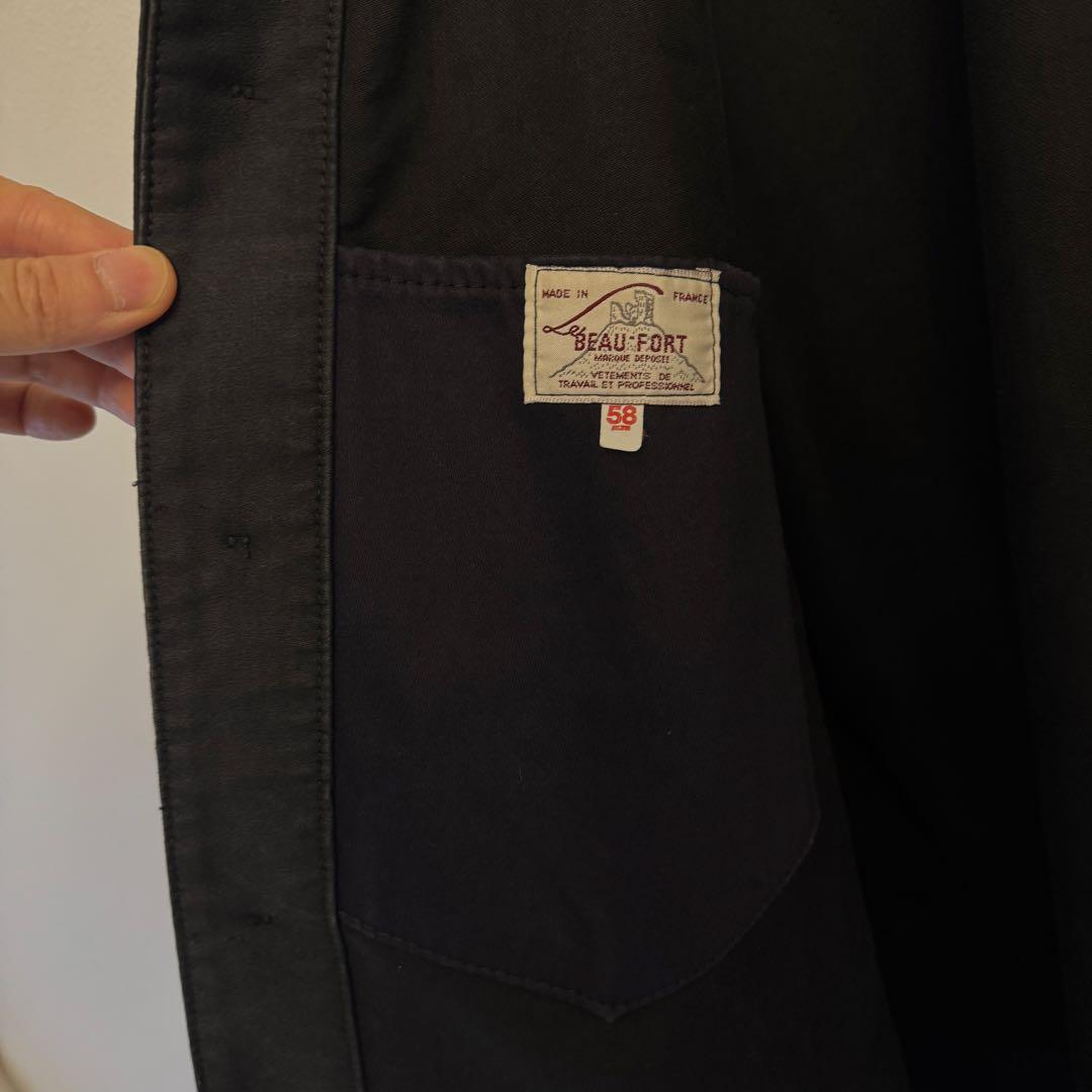 BEAU-FORT ブラックモールスキン カバーオール ワークジャケット 58