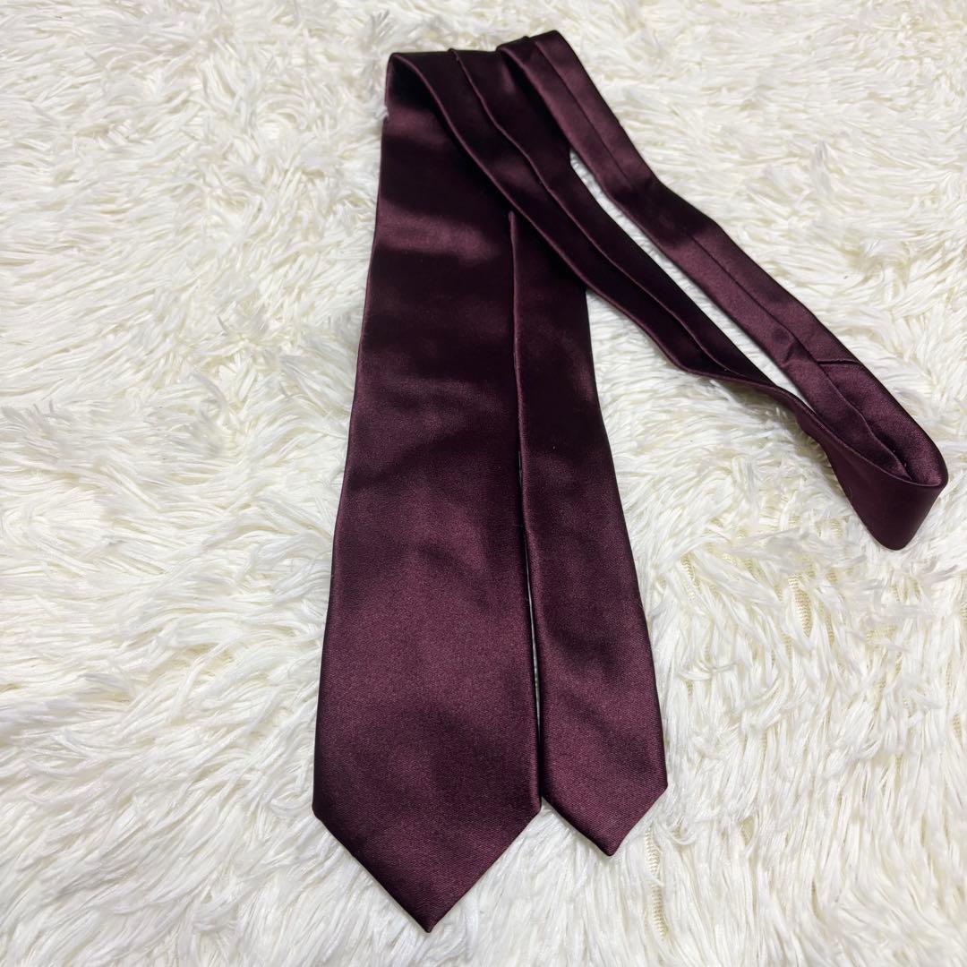 【極美品】PRADA ネクタイ　ソリッド　ボルドー