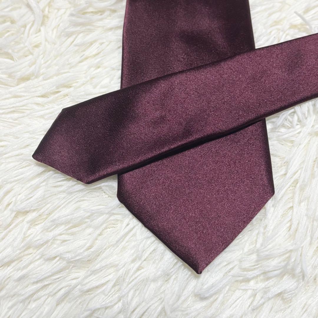 【極美品】PRADA ネクタイ　ソリッド　ボルドー