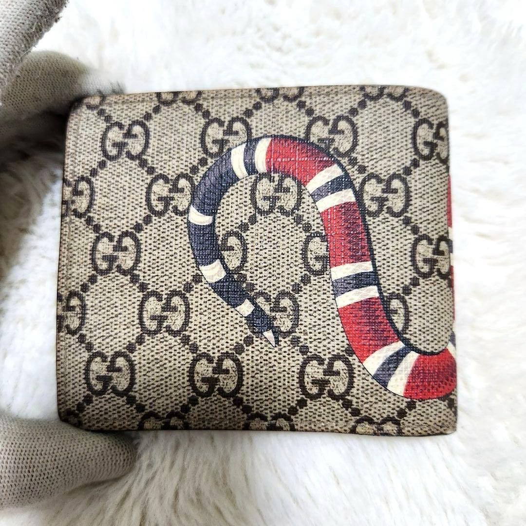 ✨極美品✨グッチ　二つ折り　小銭入れ　スネーク　アニマリエ　レザー　PVC