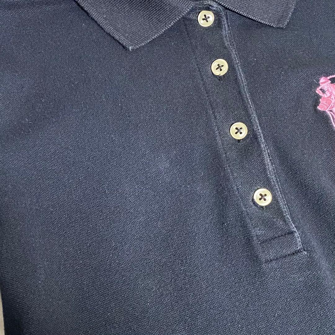 希少 y2k ラルフローレン ビッグポニー ポロシャツ ブラック 平成女児