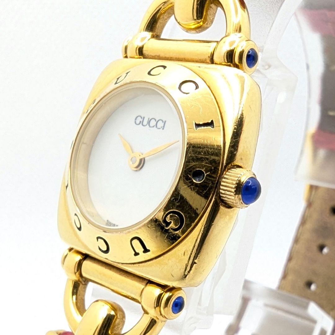 【箱・替えベルト付】GUCCI グッチ チェンジベルト ホワイト文字盤 腕時計