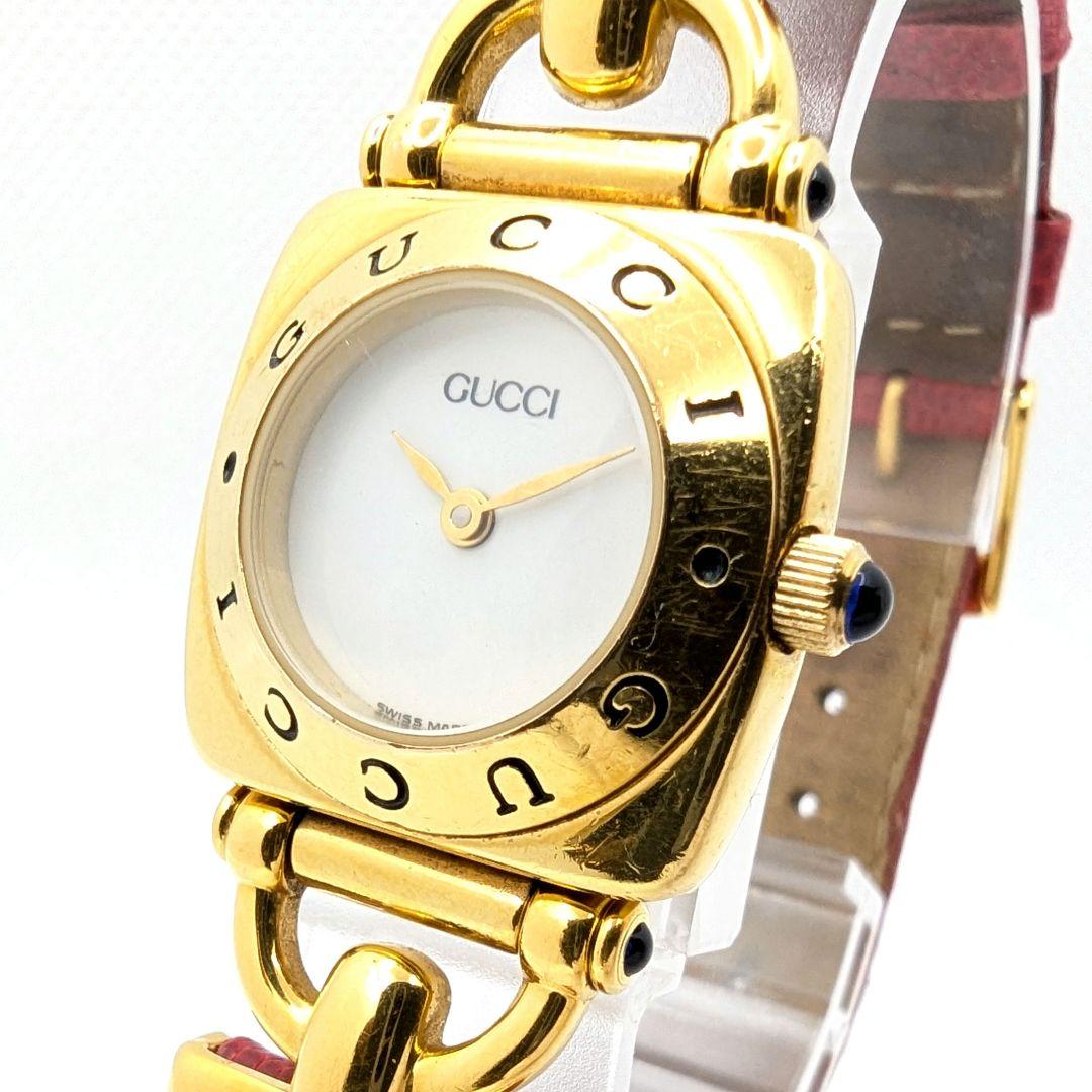 【箱・替えベルト付】GUCCI グッチ チェンジベルト ホワイト文字盤 腕時計