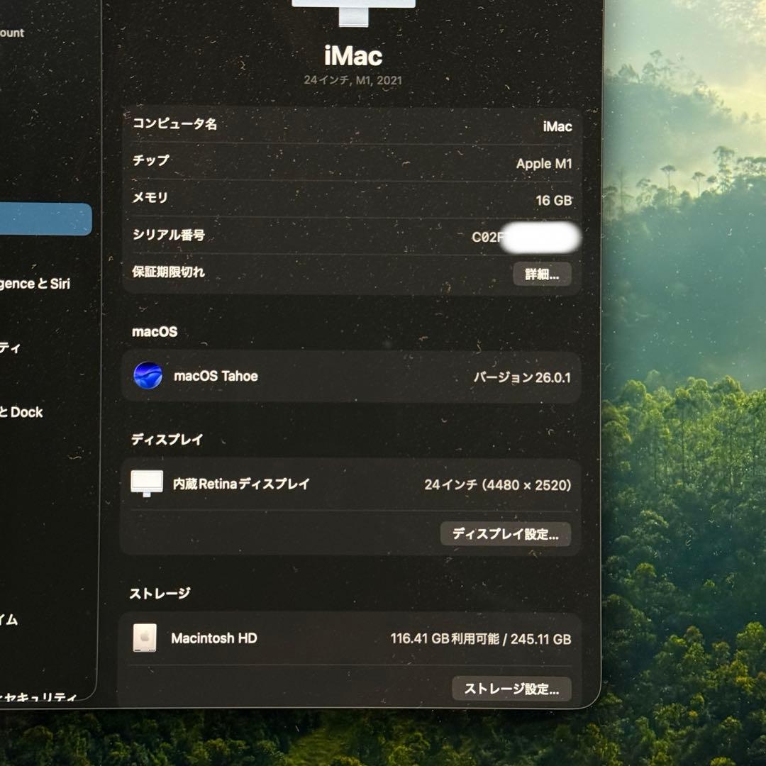 Apple iMac M1 16GB SSD256GB ブルー 2021