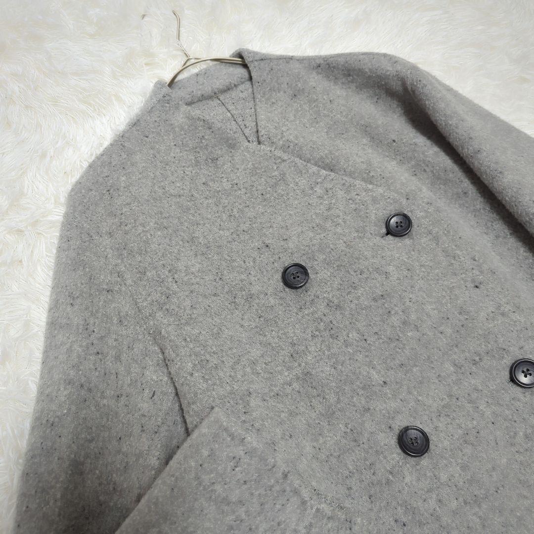 無印良品 Lサイズ カシミヤ混 ノーカラー コート MUJI Labo ダブル