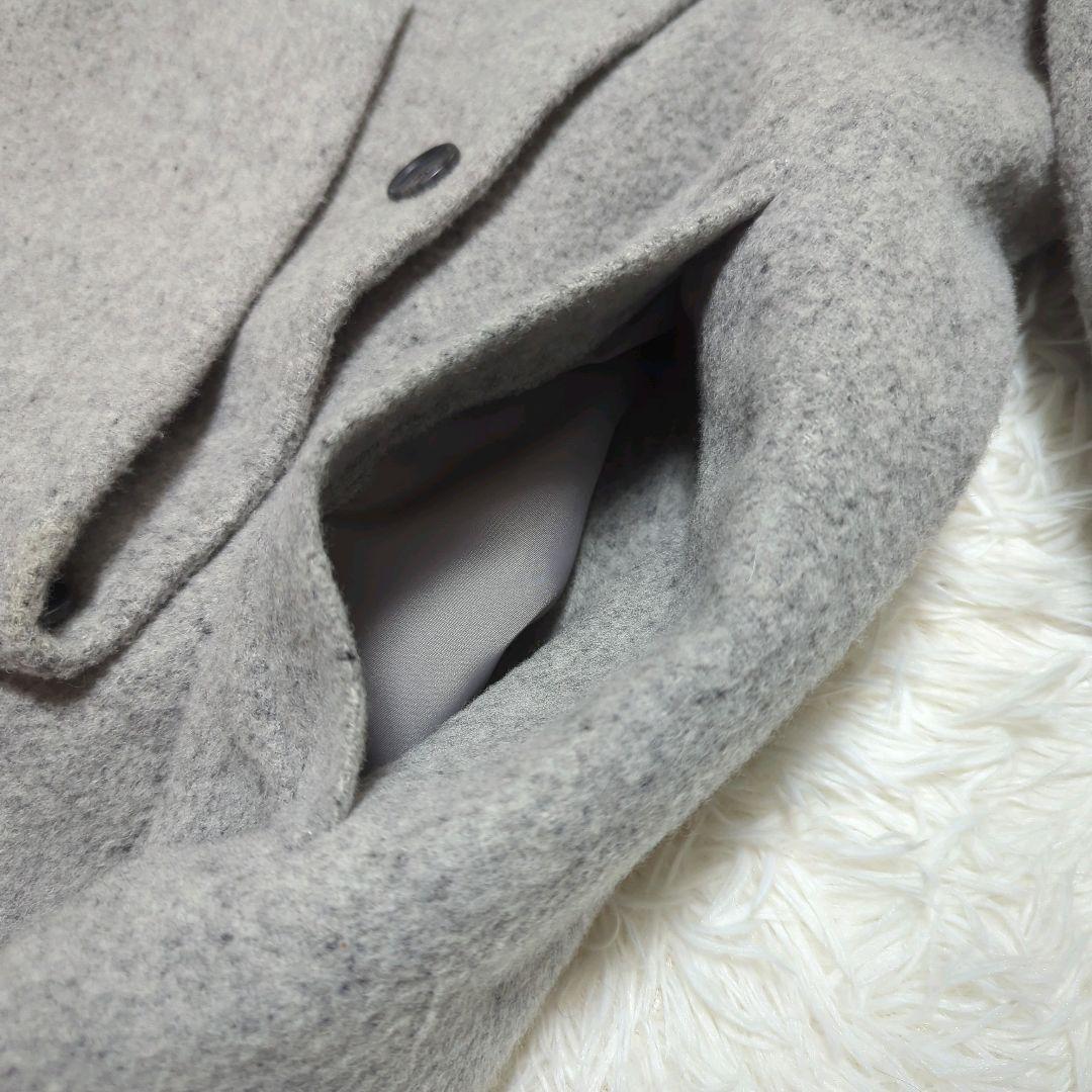 無印良品 Lサイズ カシミヤ混 ノーカラー コート MUJI Labo ダブル