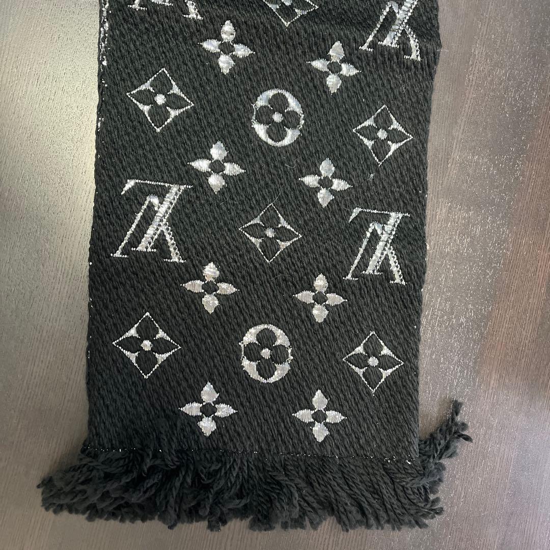 ルイヴィトン　M75833 エシャルプ・ロゴマニア　シャイン　ノワール　マフラー