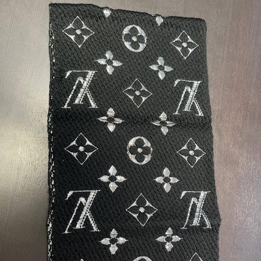 ルイヴィトン　M75833 エシャルプ・ロゴマニア　シャイン　ノワール　マフラー