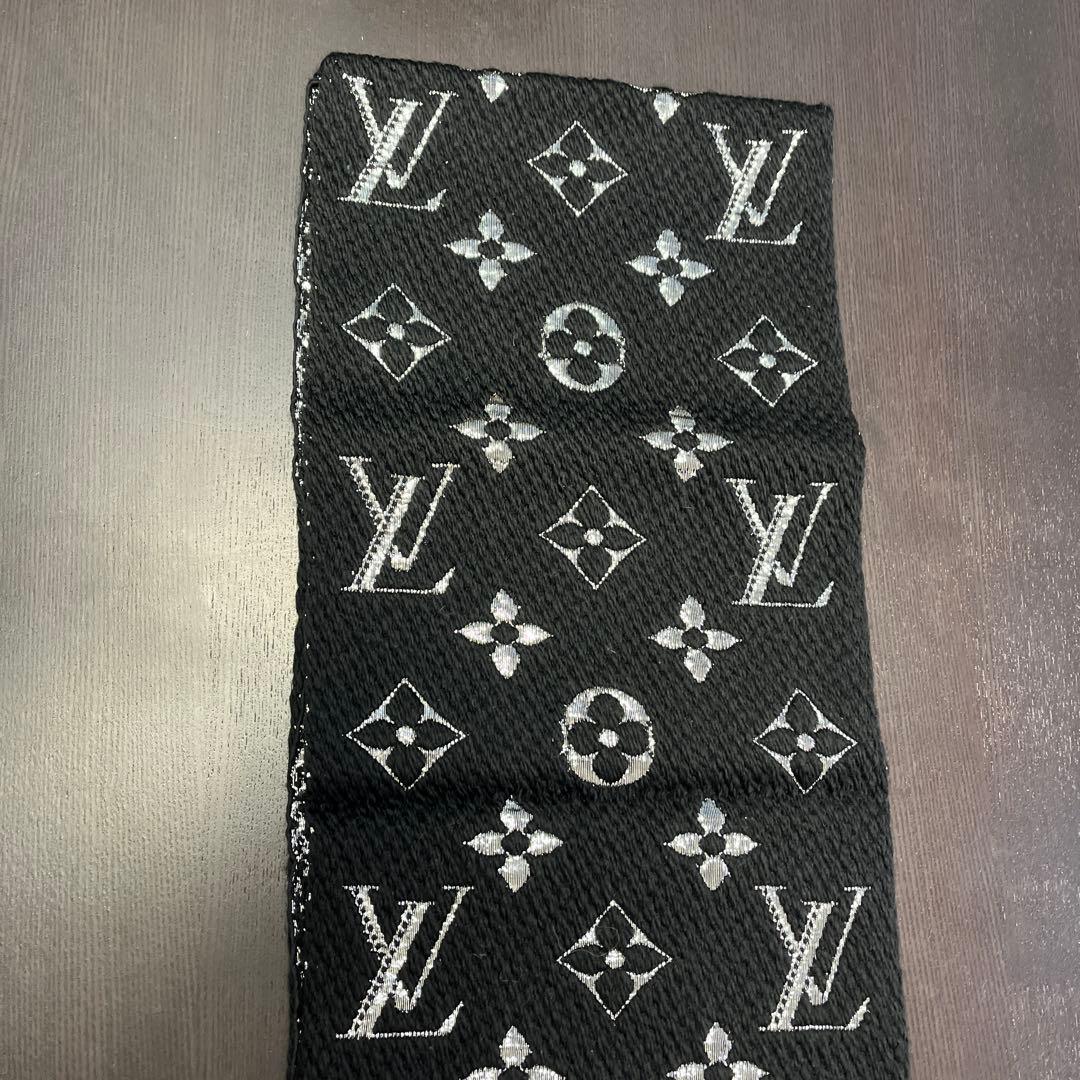 ルイヴィトン　M75833 エシャルプ・ロゴマニア　シャイン　ノワール　マフラー