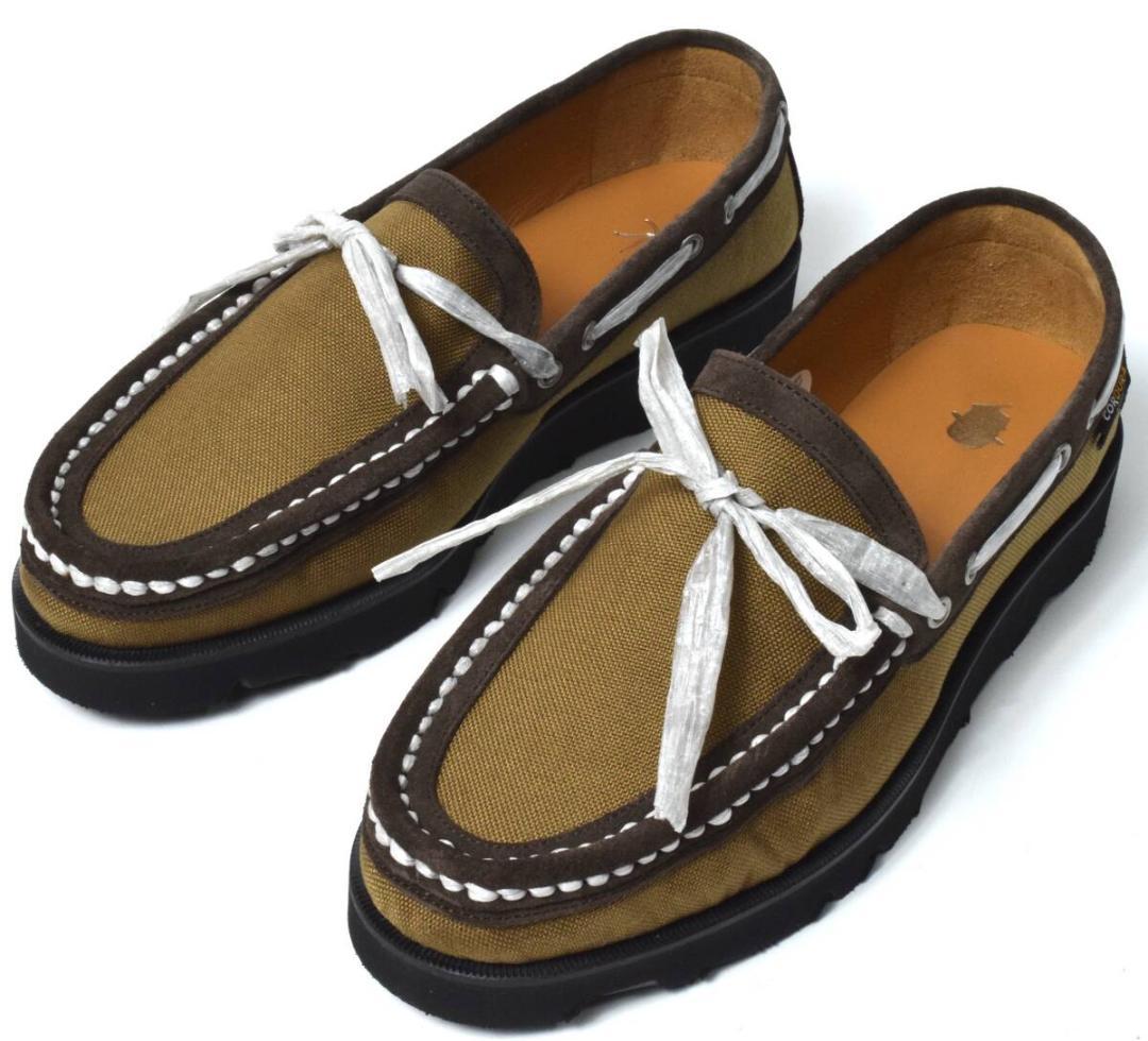 未使用4.1万 Tomo＆Co コーデュラナイロン デッキシューズ 27 カーキ