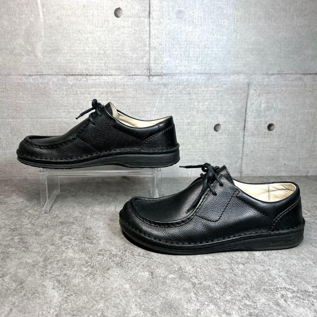 未使用級【ビルケンシュトック】パサデナ/ナロー幅/チロリアンシューズ/シボ革/黒