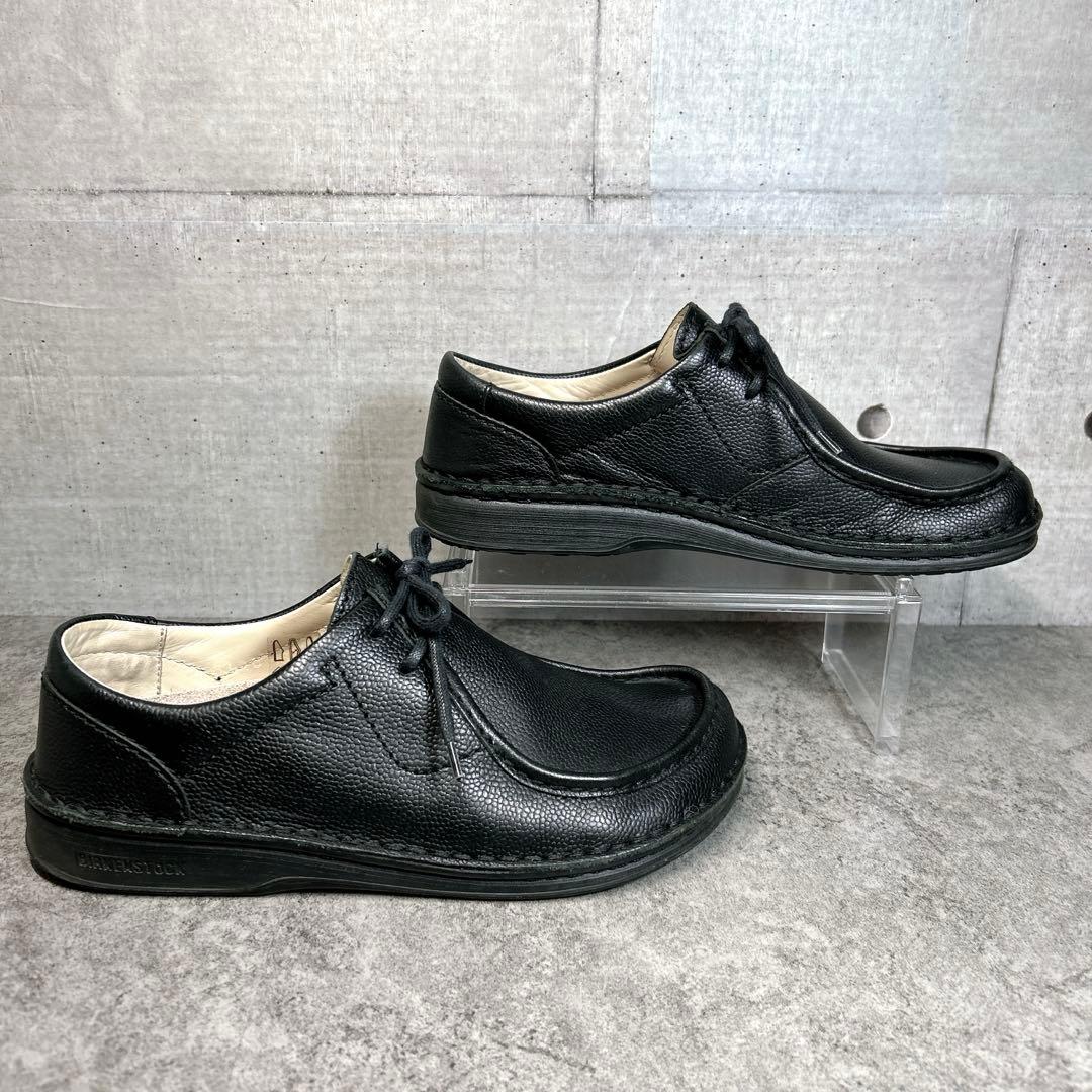 未使用級【ビルケンシュトック】パサデナ/ナロー幅/チロリアンシューズ/シボ革/黒